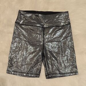 Victoria's Secret Metallic Silver Bike Shorts